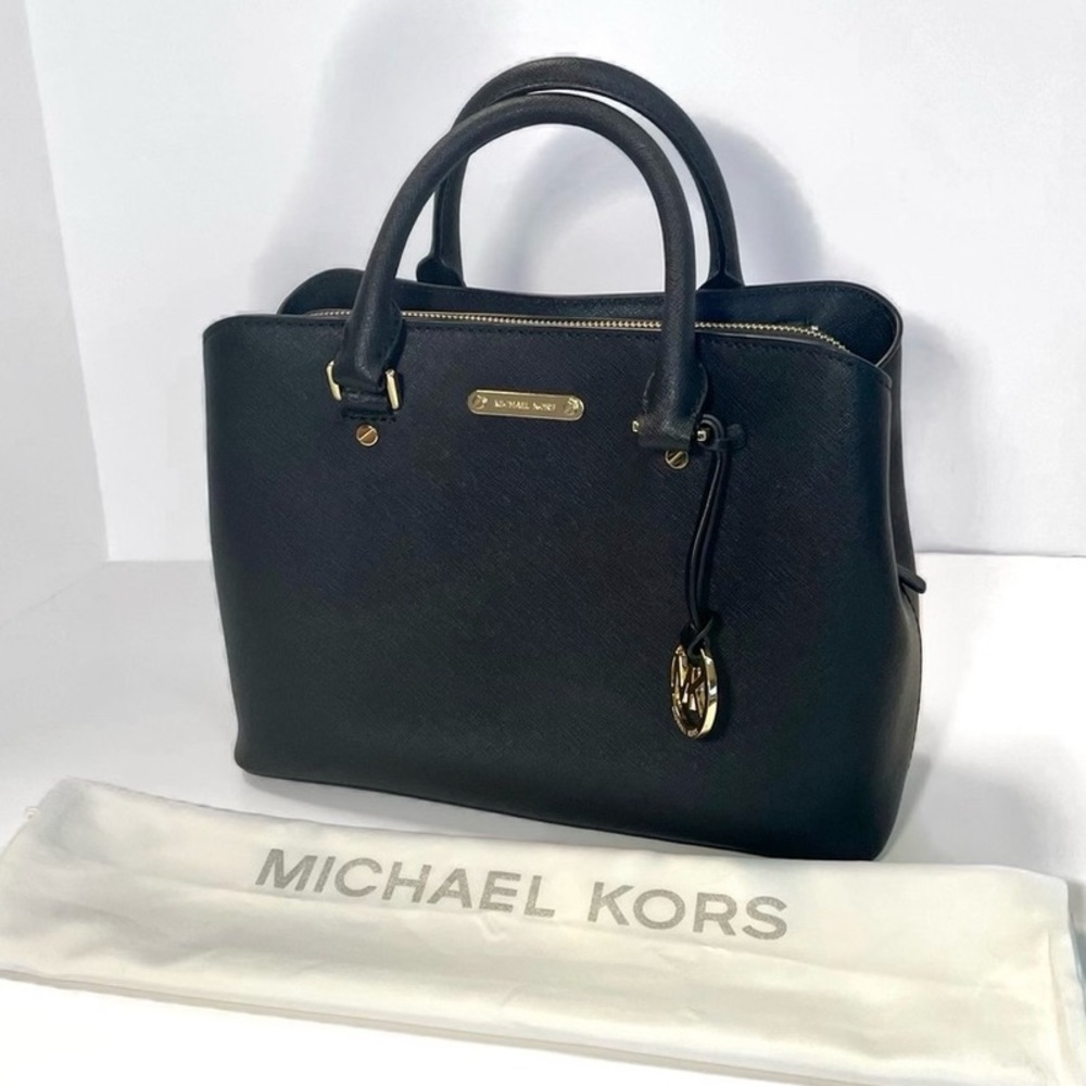 Michael Kors Black Saffiano Leather Satchel Small